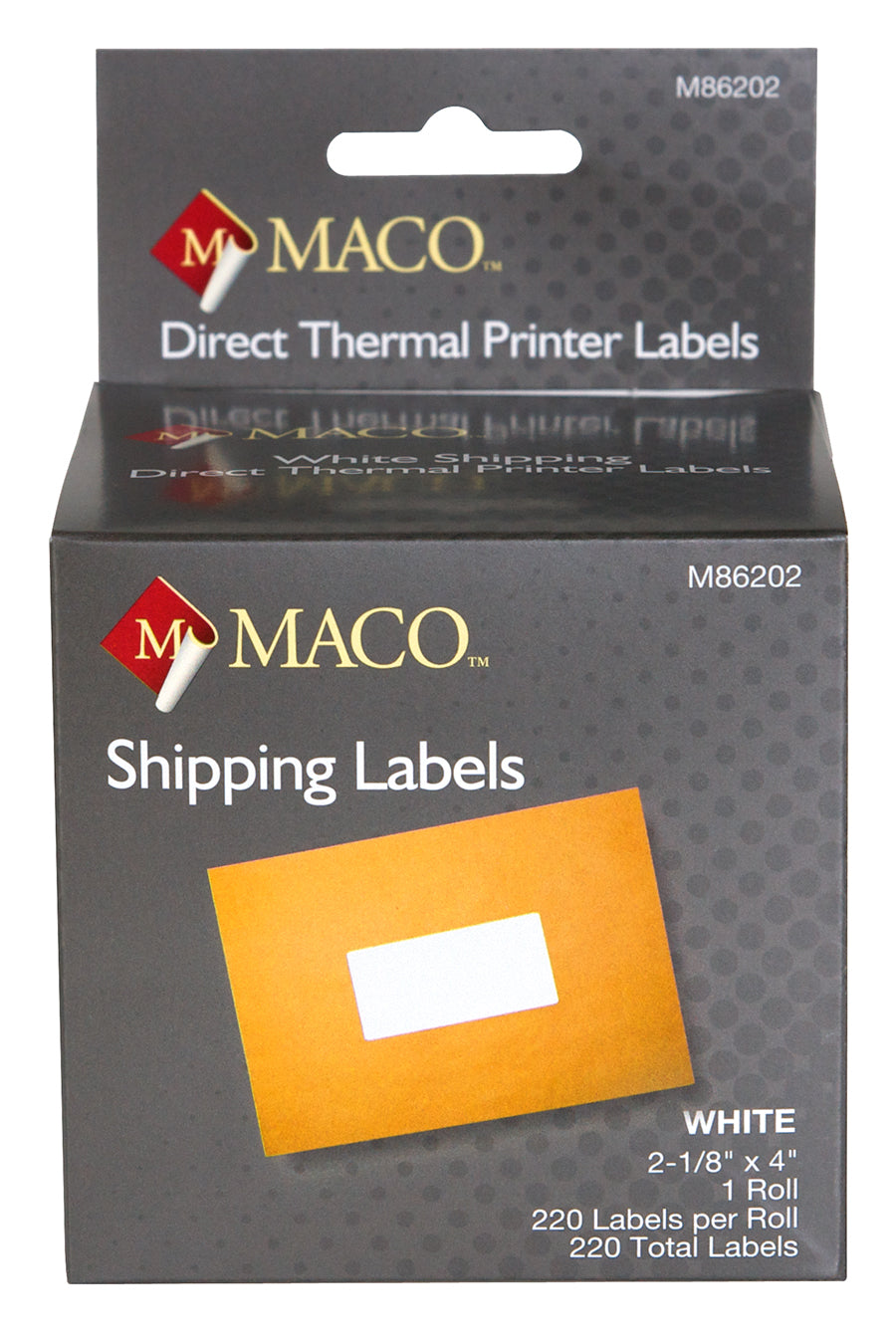Direct Thermal White Shipping Labels, 2-1/8" x 4", 220/Roll, 220 Labels/Bx