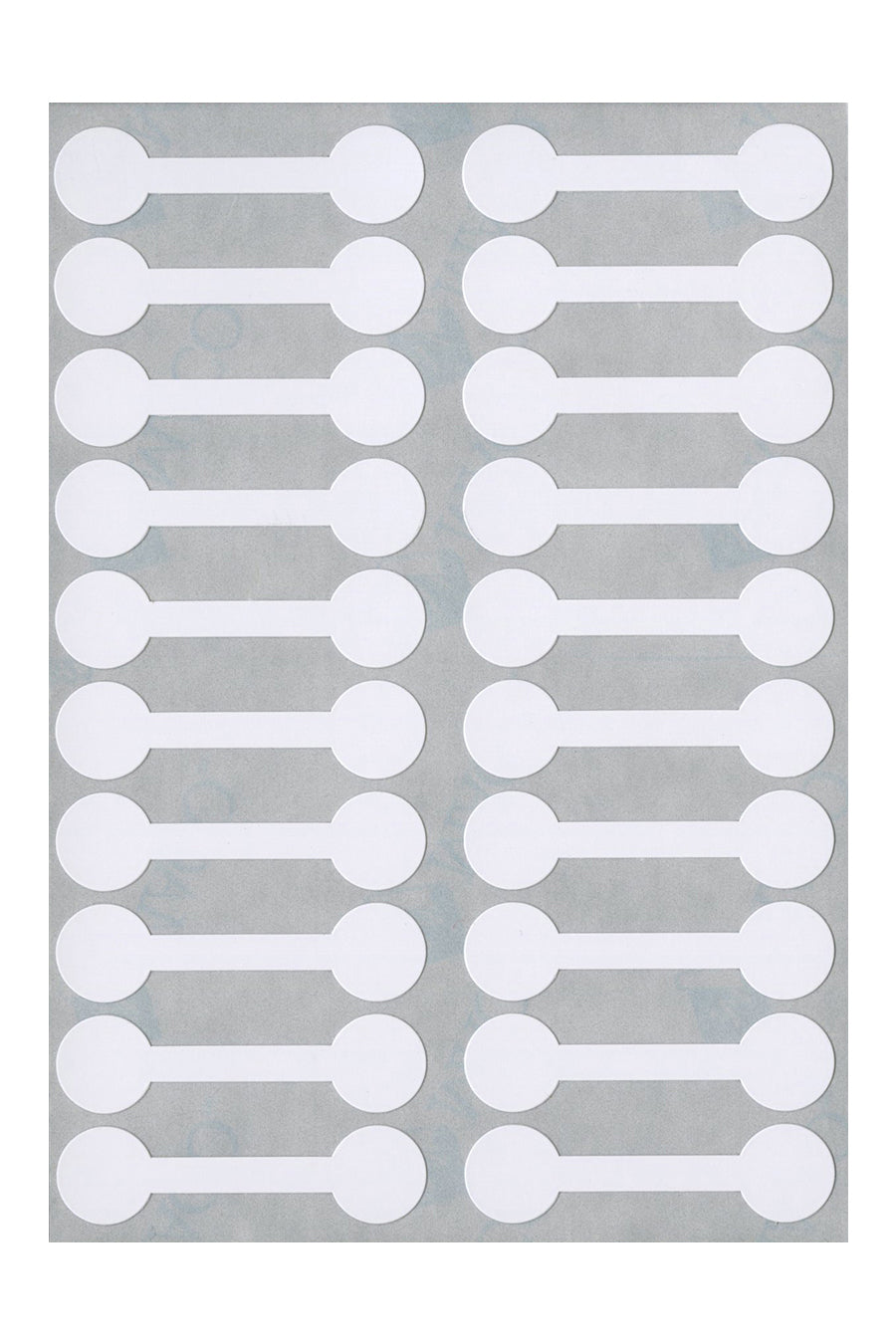 Large White Dumbbell Labels, 1-7/8" x 1/2", 500/Bx