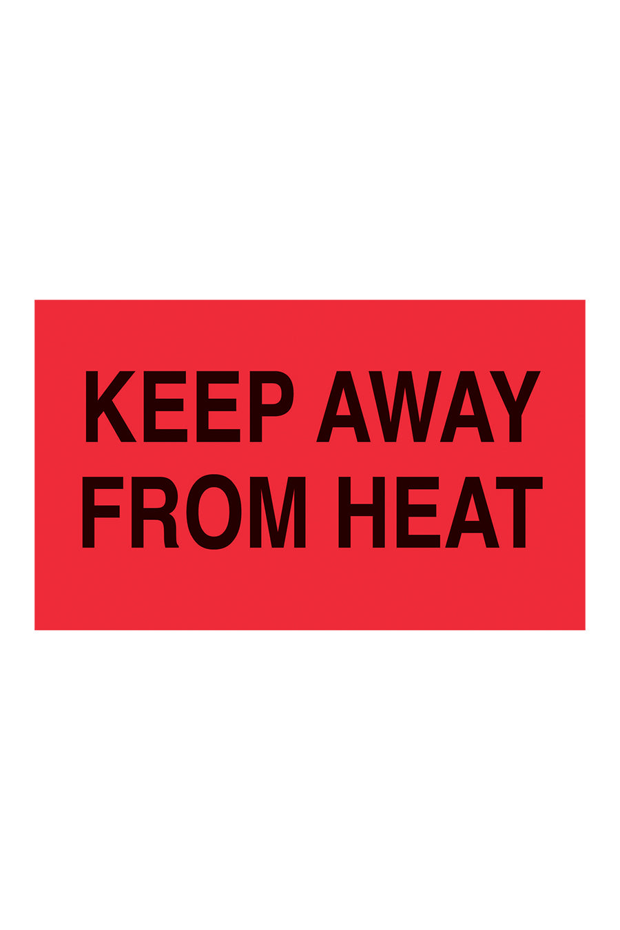 "Keep Away From Heat", 3" x 5", Fluorescent Red, 500 Labels/Roll