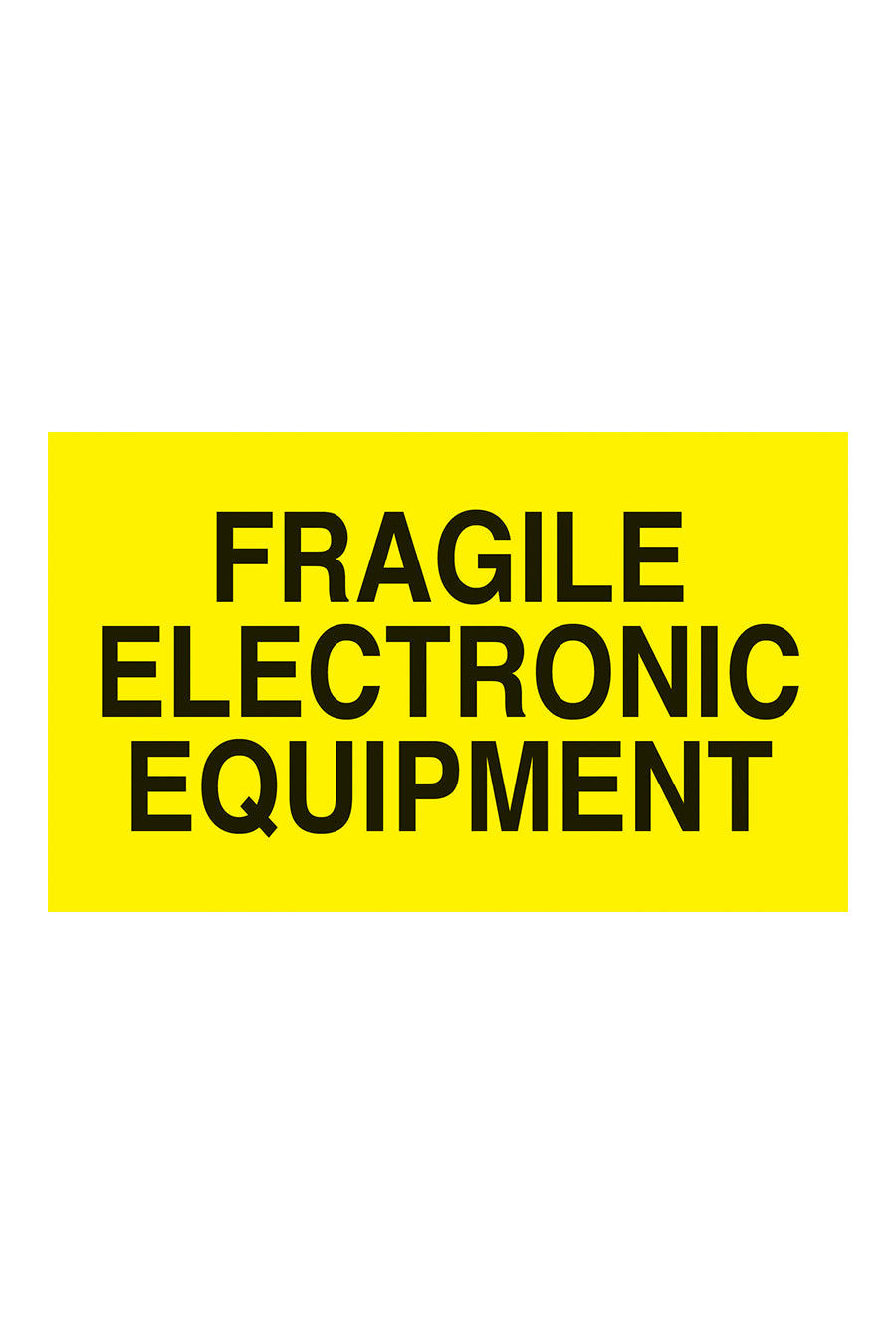 "Fragile Electronic Equipment", 3" x 5", Fluorescent Yellow, 500 Labels/Roll