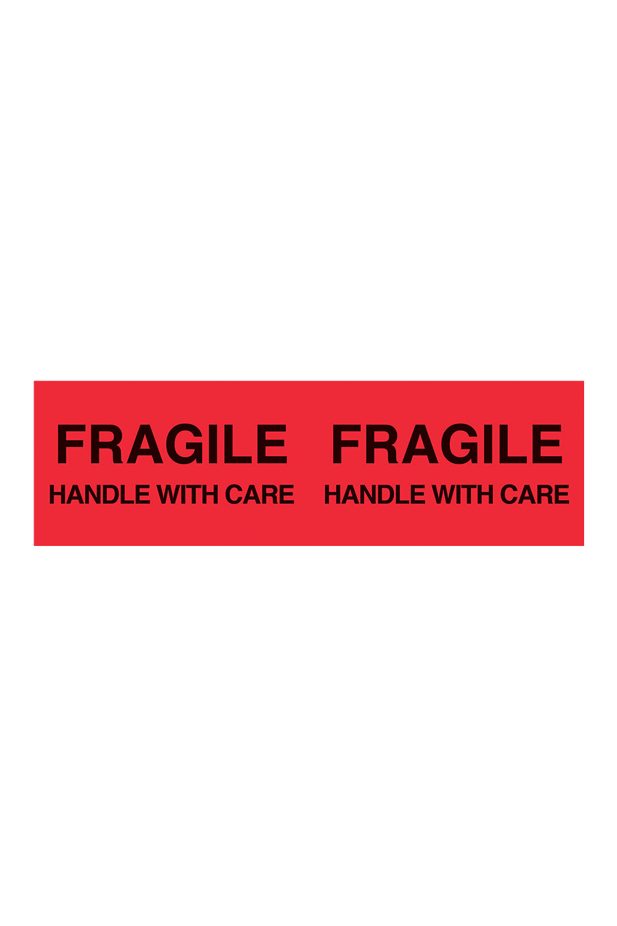 "Fragile Handle With Care", 3" x 10", Fluorescent Red, 250 Labels/Roll