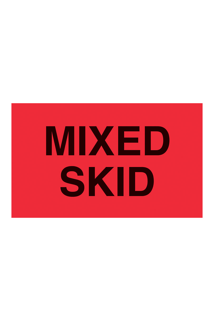 "Mixed Skid", 3" x 5", Fluorescent Red, 500 Labels/Roll
