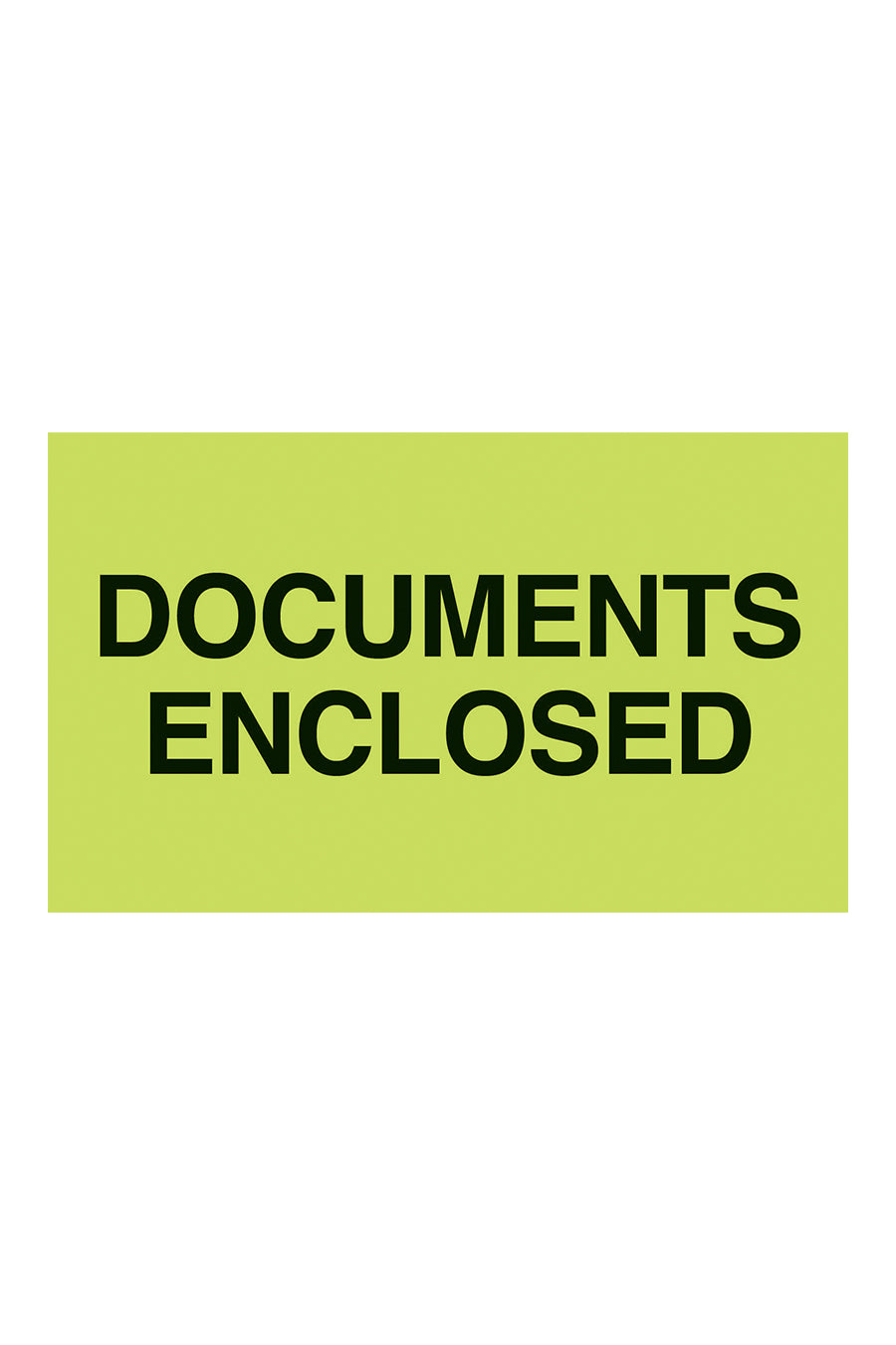 "Documents Enclosed", 3" x 5", Fluorescent Green, 500 Labels/Roll