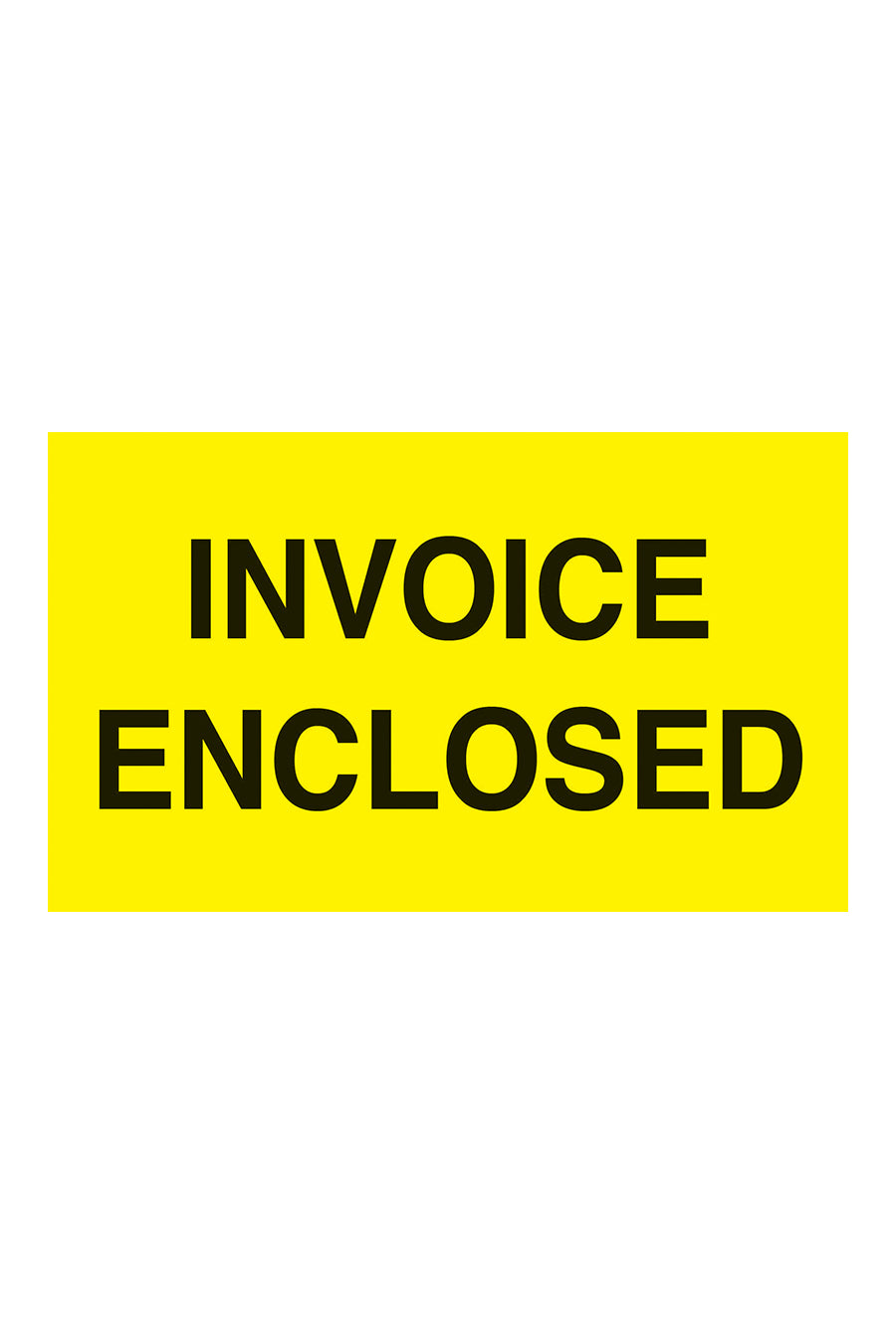 "Invoice Enclosed", 3" x 5", Fluorescent Yellow, 500 Labels/Roll