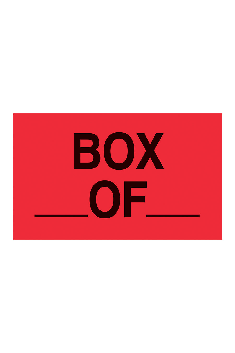 "Box ____ Of ____", 3" x 5", Fluorescent Red, 500 Labels/Roll