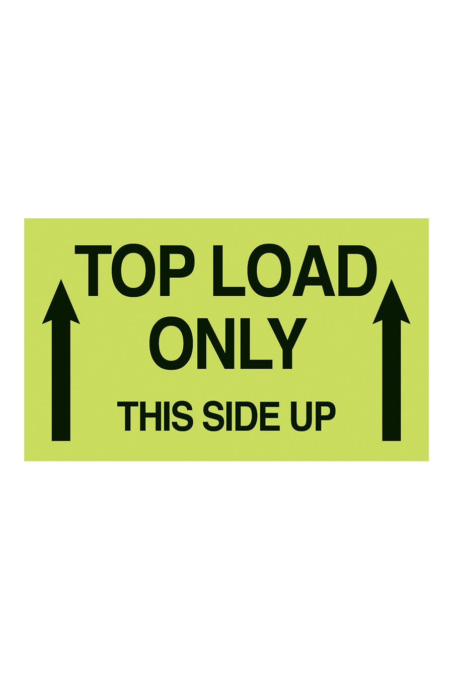 "Top Load Only/This Side Up", 3" x 5", Fluorescent Green, 500 Labels/Roll