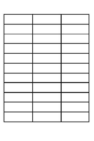 Copier White Address Labels, 1" x 2-13/16", 33/Sheet, 3300 Labels/Bx