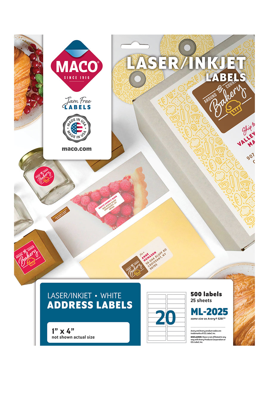 Chartpak Label Laser/Ink Jet White Address Labels, 1