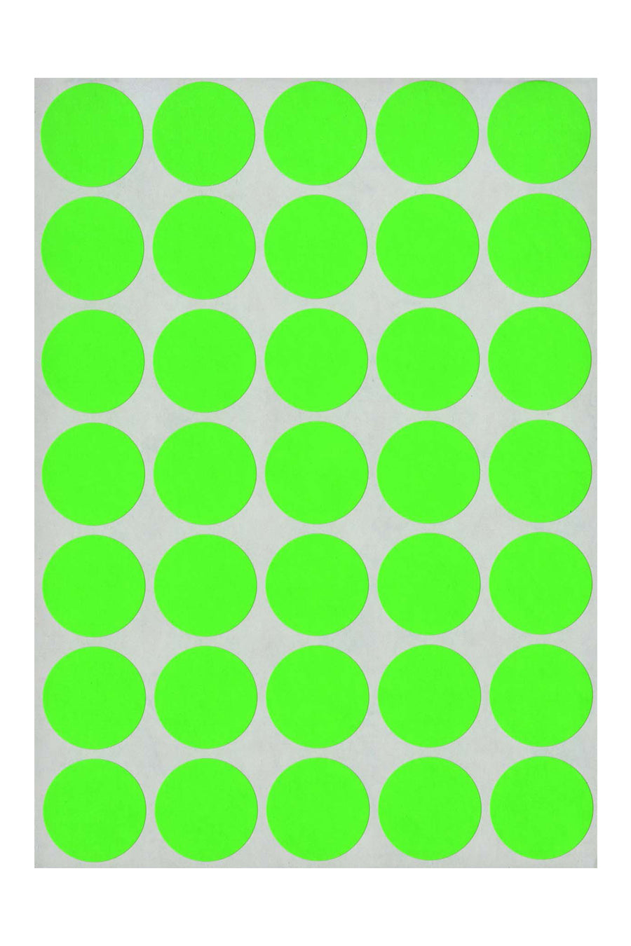 3/4" Dia. Color Coding Labels, Green Neon, 1000/Bx