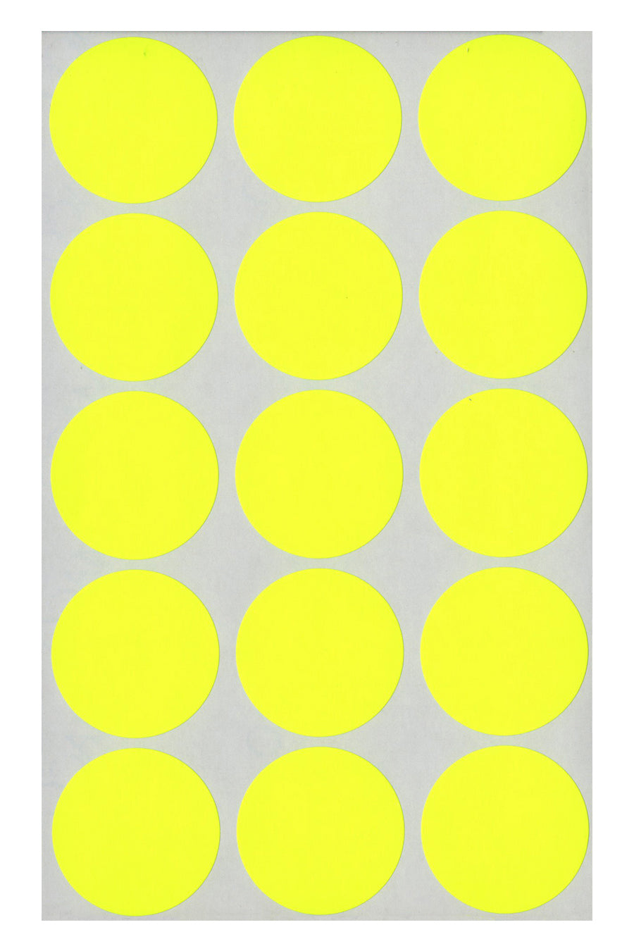 1-1/4" Dia. Color Coding Labels, Yellow Neon, 400/Bx
