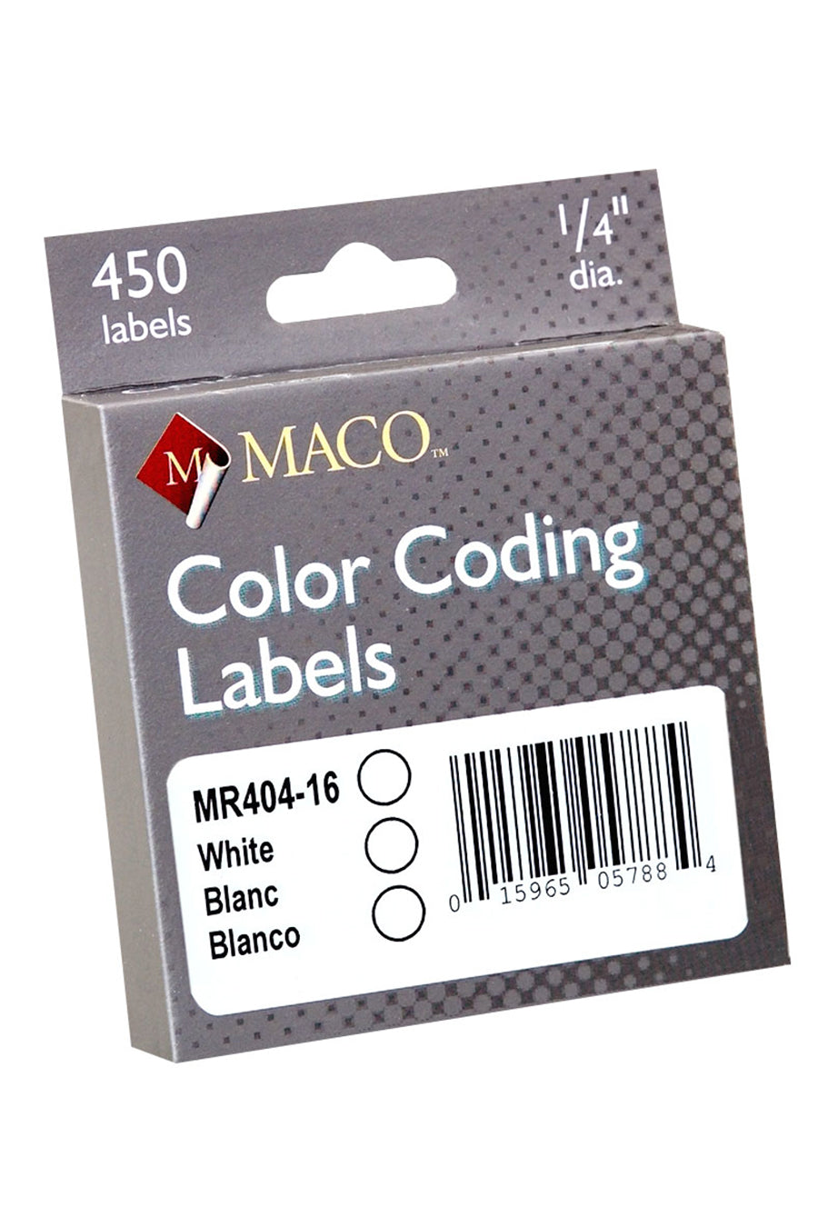1/4" Dia. Color Coding Labels, White, 450/On Roll in Dispenser Box