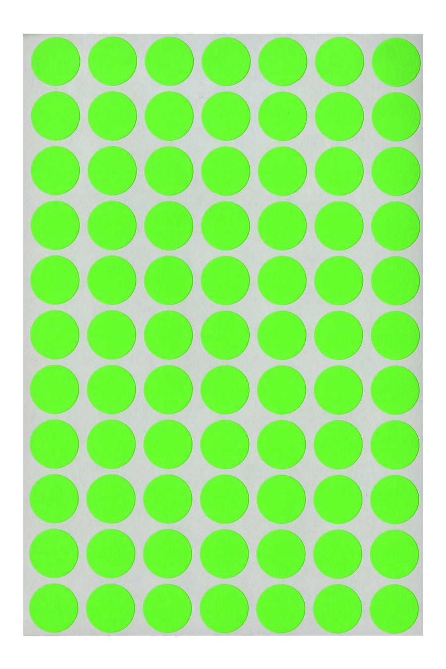 1/2" Dia. Color Coding Labels, Green Neon, 800/Bx