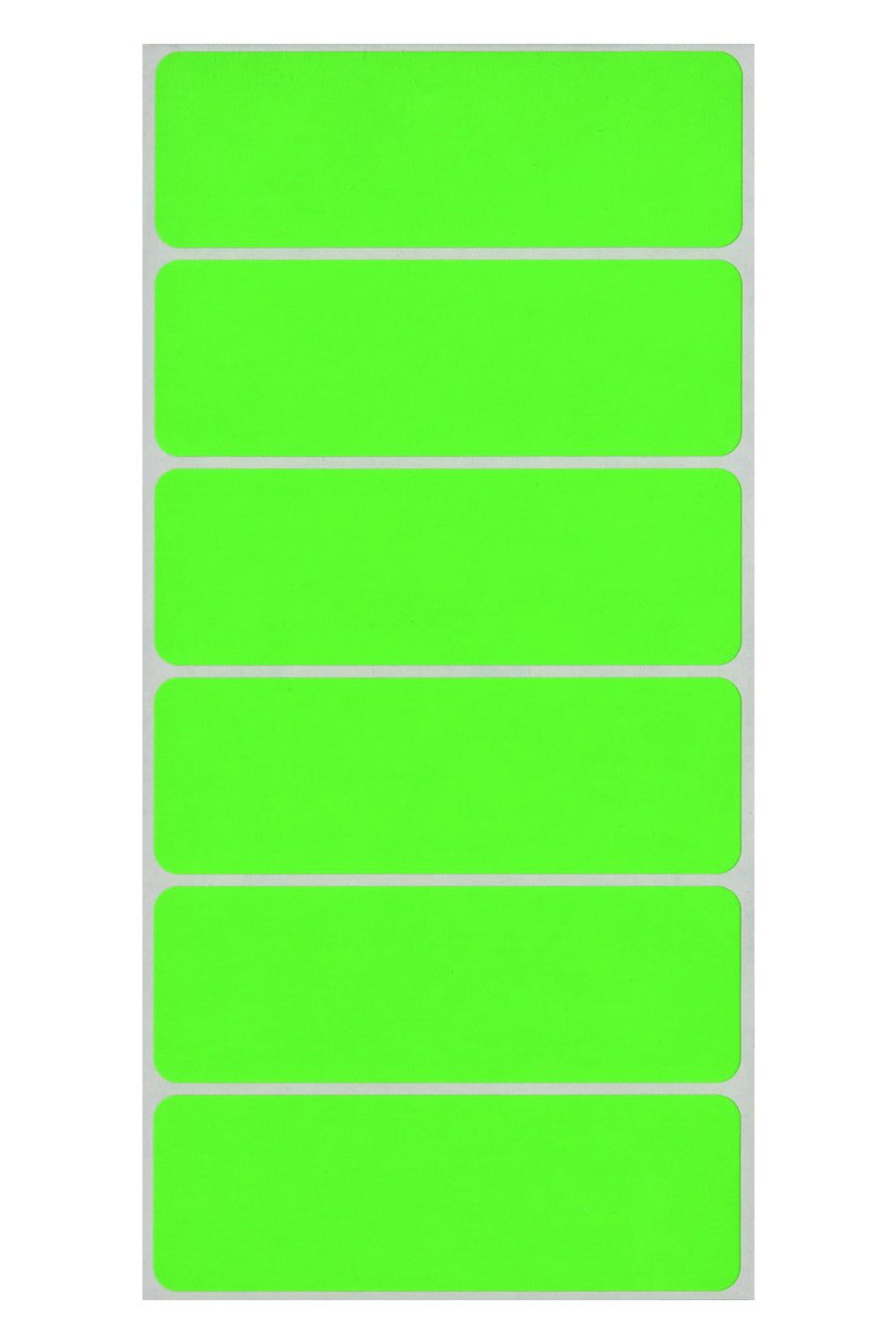 1" x 3" Color Coding Labels, Green Neon, 200/Bx