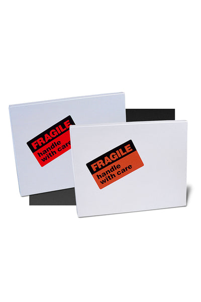 "Fragile Handle With Care" Label, 3" x 5", Orange/Black, 40/Bx