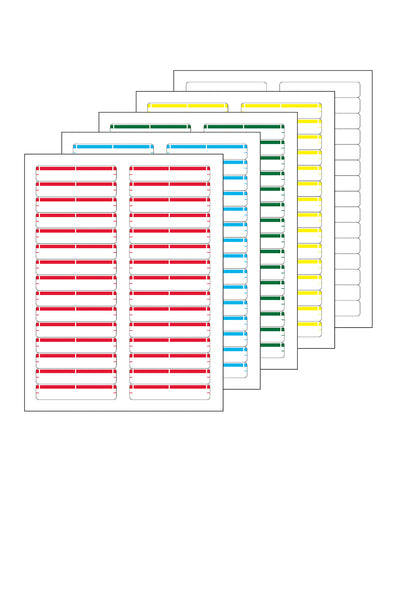 Laser/Ink Jet Recycled Assorted Colors File Folder Labels, 2/3" x 3-7/16", 30/Sheet, 750 Labels/Pk