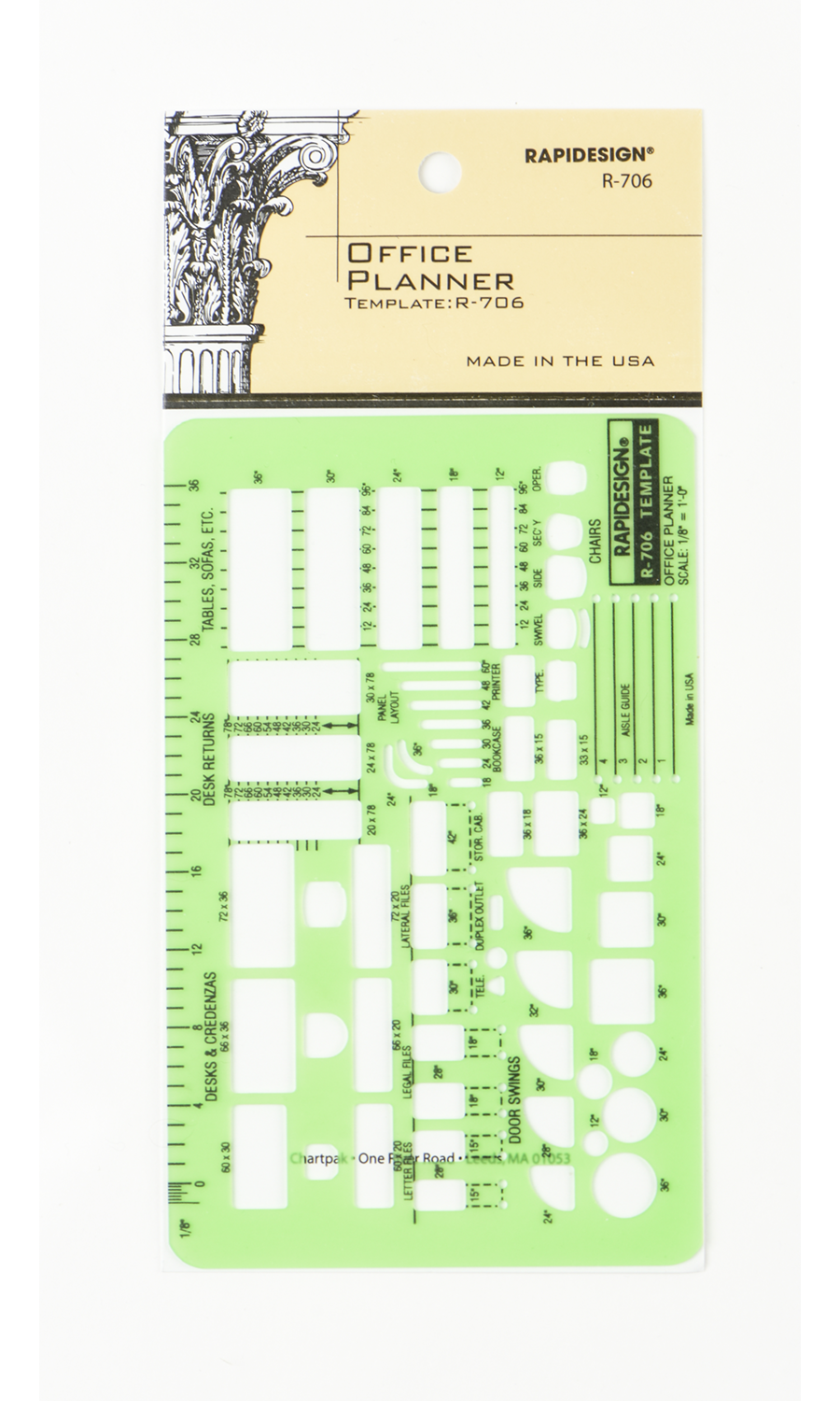 Office Planner Template, 1/8" Scale