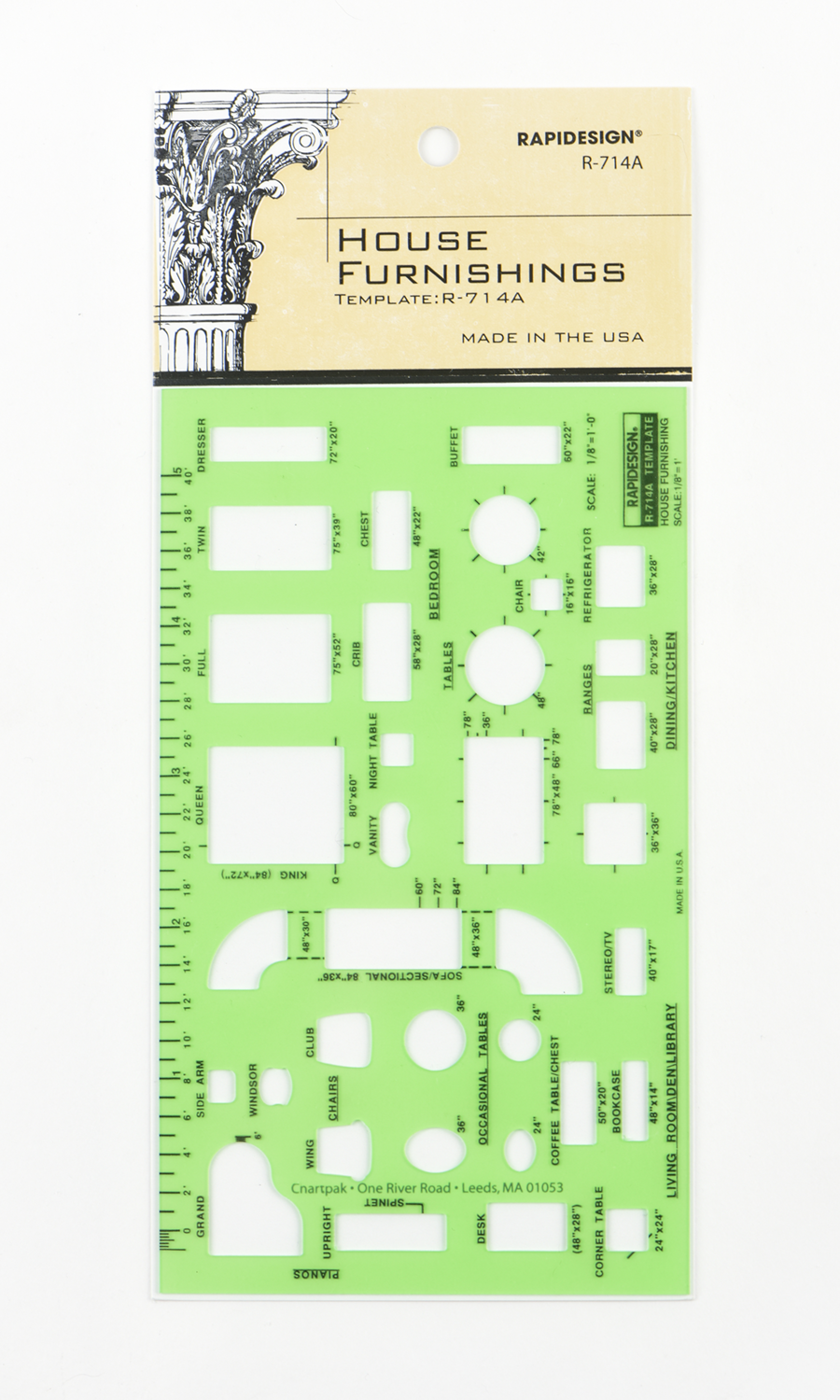 House Furnishings Template, 1/8" Scale