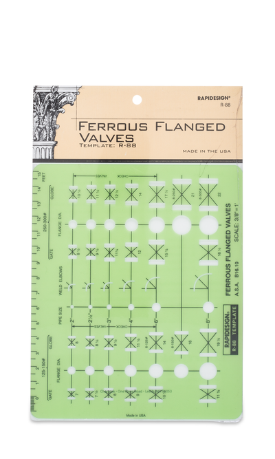 Ferrous Flanged Valves Template, 3/8" Scale
