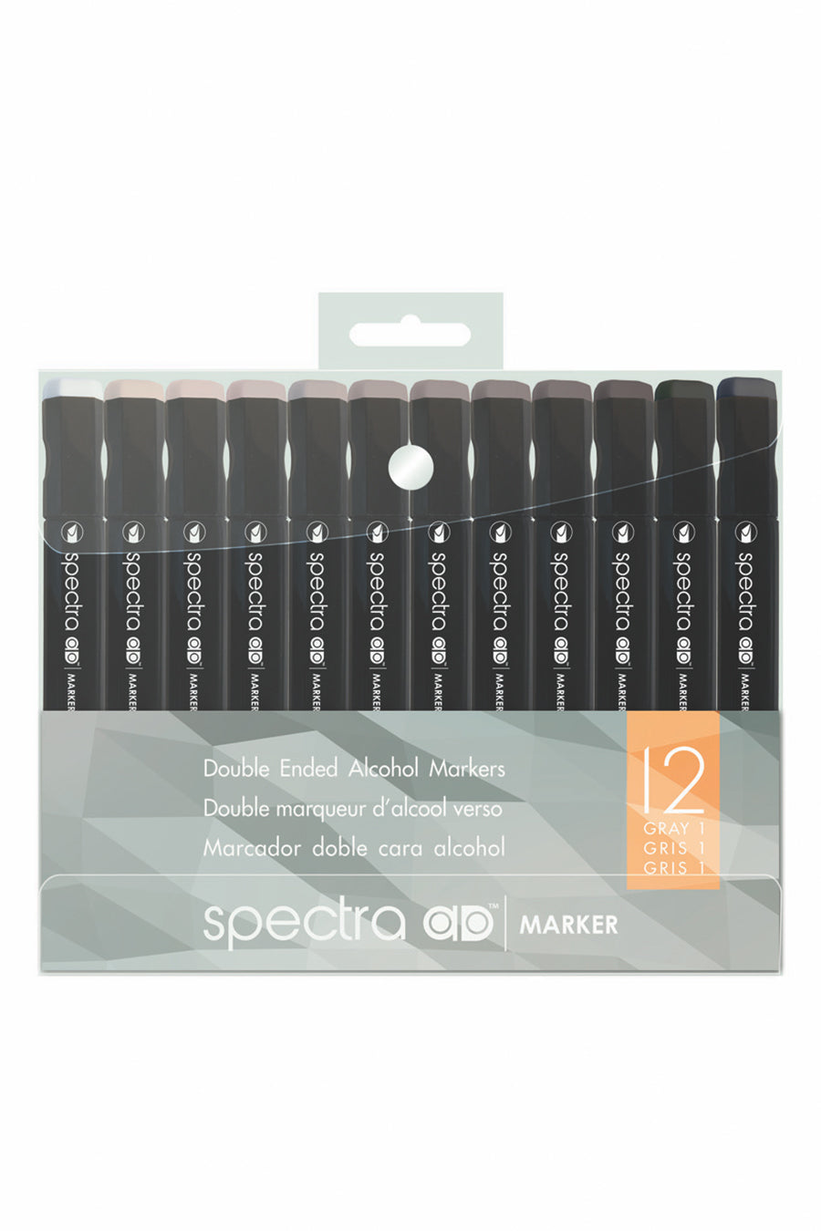 Spectra AD® Marker Warm Gray Set, 12 Colors