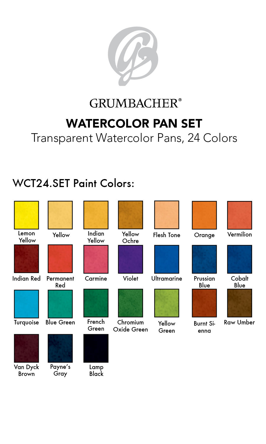 Transparent Watercolor 24-Color Set